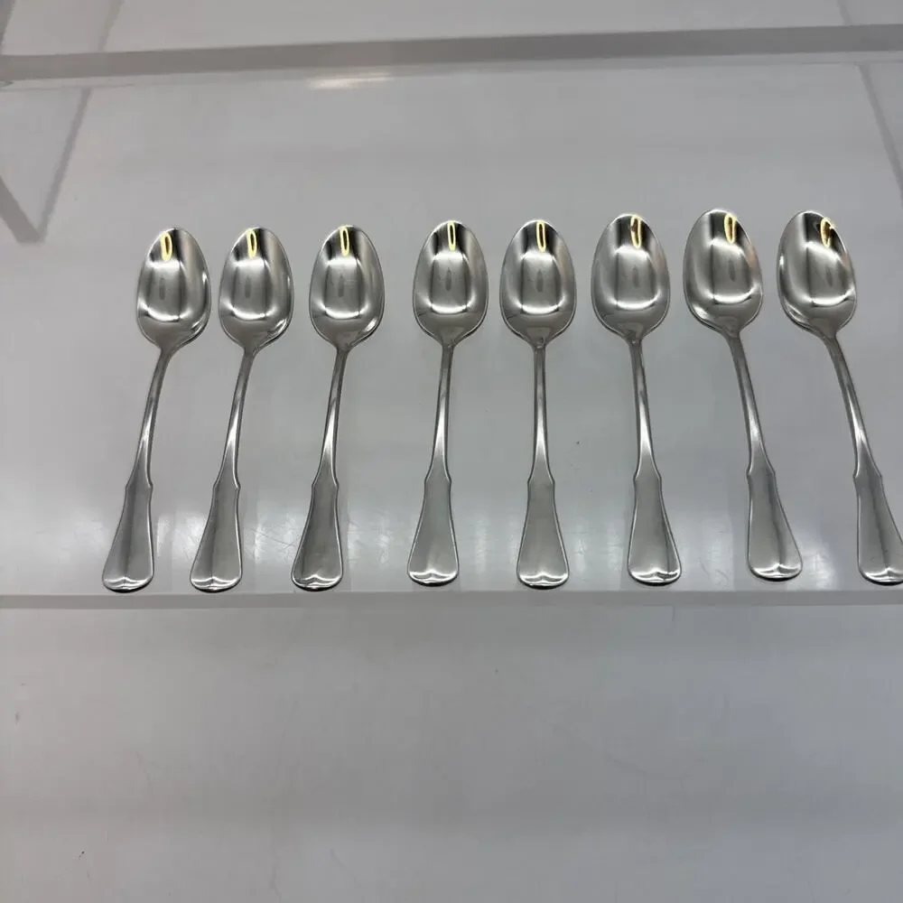 Oneida WYNDHAM DISTINCTION Stainless Set of 8 Demitasse Spoons Flatware